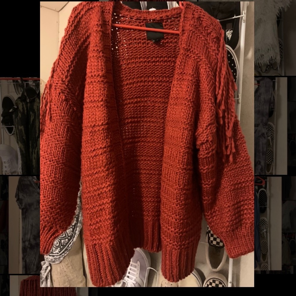 fringe open cardigan